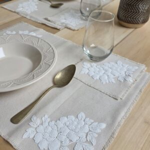Individual y posavasos Bouquet (Pack X2)